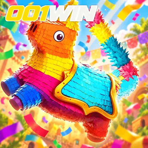 001WIN — ilustração de uma piñata colorida